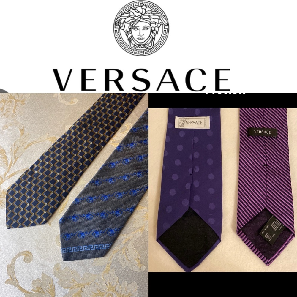Versace mens silk ties collection lot of 4